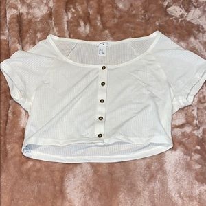 NWOT ribbed button down crop top